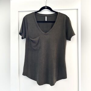 Z Supply suede v-neck pocket tee